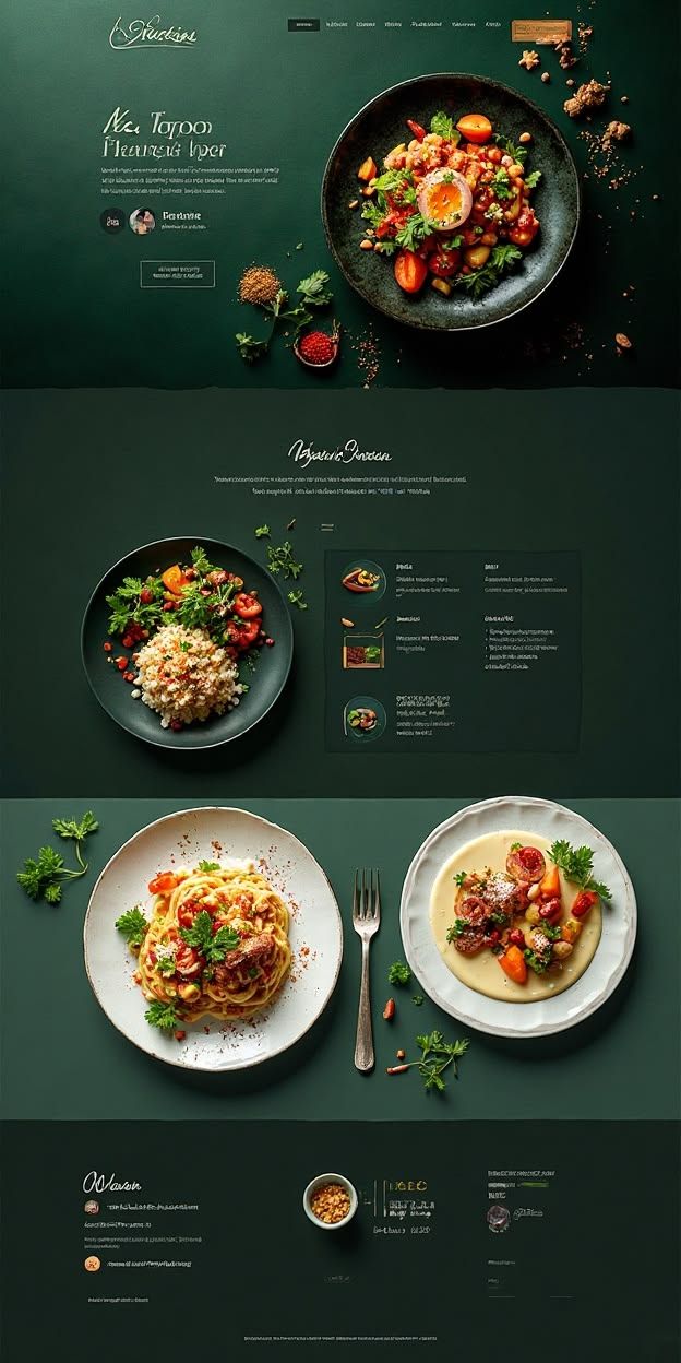 Aperçu d'un site de table gastronomique généré